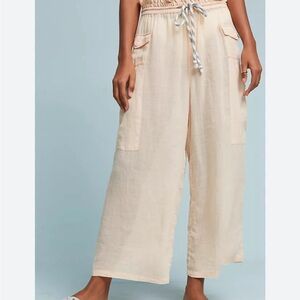 🚫SOLD🚫Anthropologie Lilka See-Through Wide Leg Peach Beach Cover Up Pants Size L